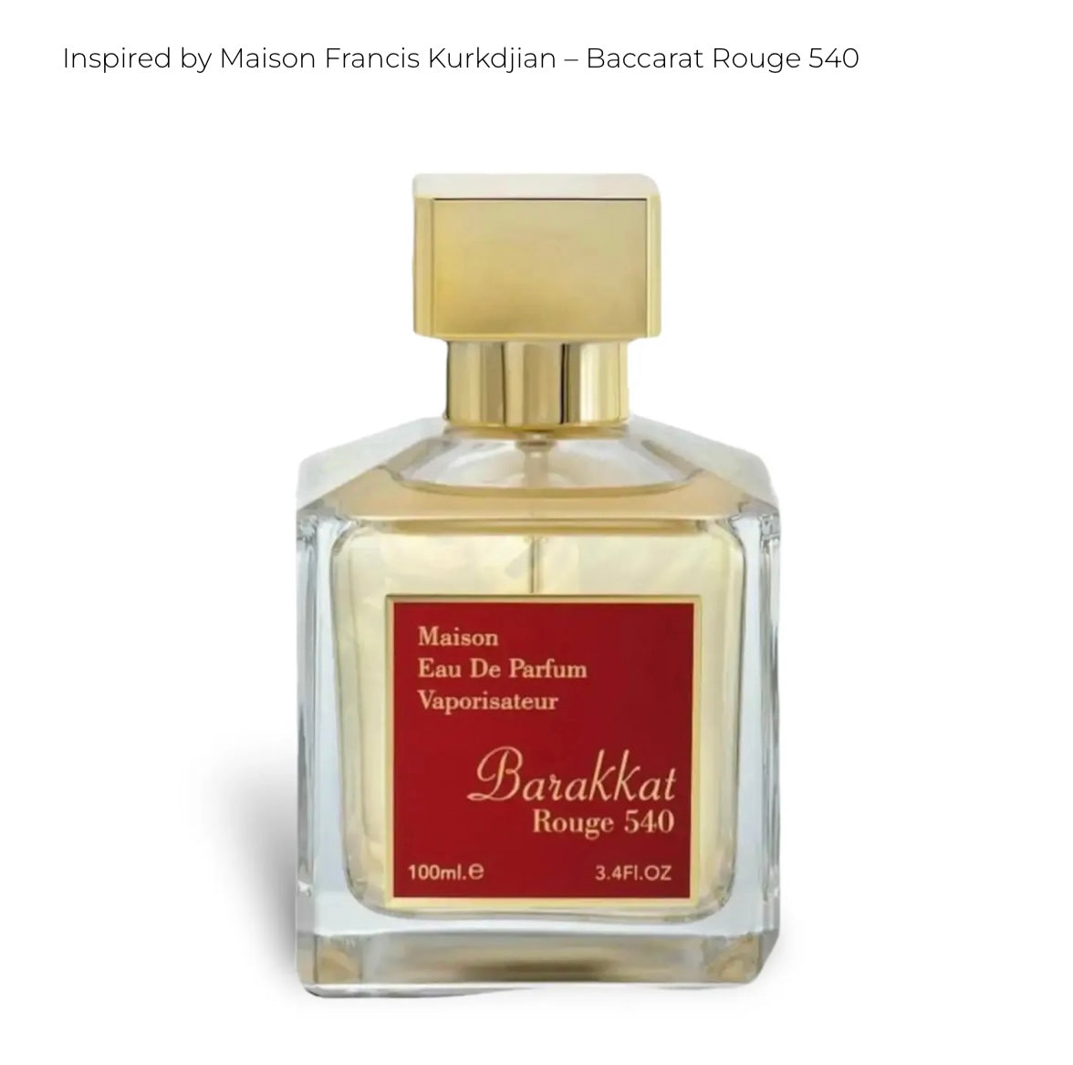 Barakkat Rouge 540 100ml EDP by Fragrance World